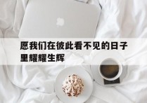 愿我们在彼此看不见的日子里耀耀生辉